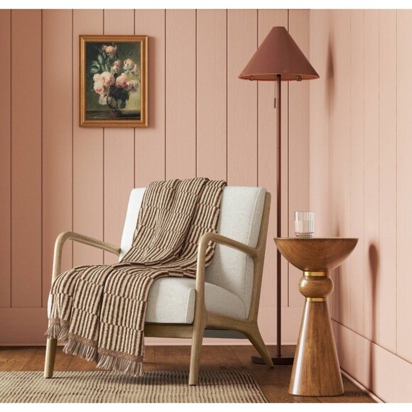 50''x60'' Oversized Woven Linework Throw Blanket Dark Camel/Cream - Threshold - Picture 2 of 8